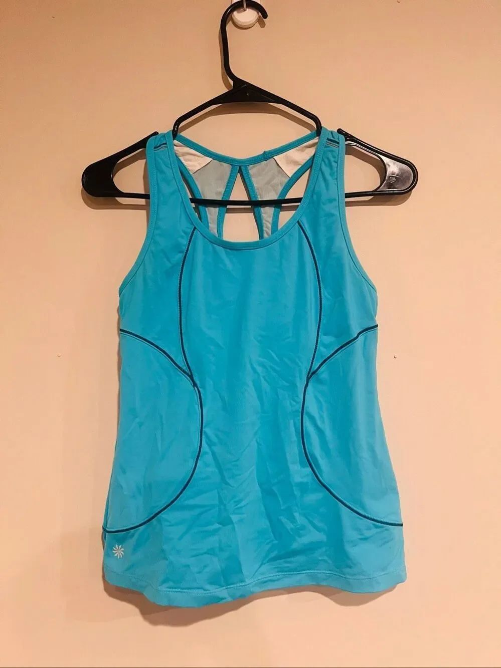 Athleta Blue Energy Racerback Support Running Cycling Tank Top Sz S